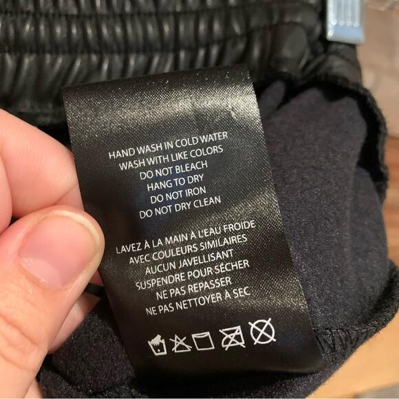 STUDIO Badgley Mischka Faux Leather Drawstring Jogger Pants Black Size M - Picture 13 of 13